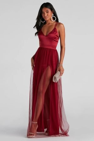 Haisley Formal Tulle And Satin Dress