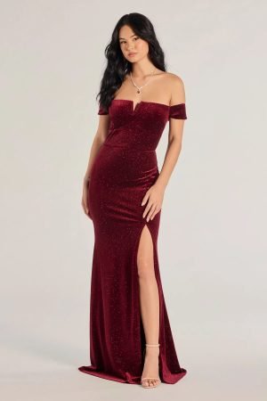 Alayna Velvet Off-The-Shoulder Mermaid Dress