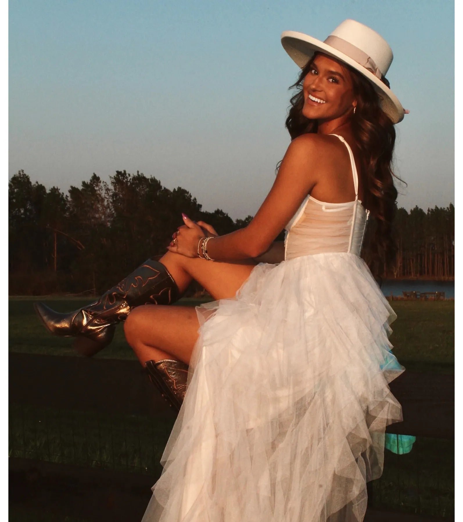 Aletta Long Sleeveless Ruffled A-Line Dress - Image 5