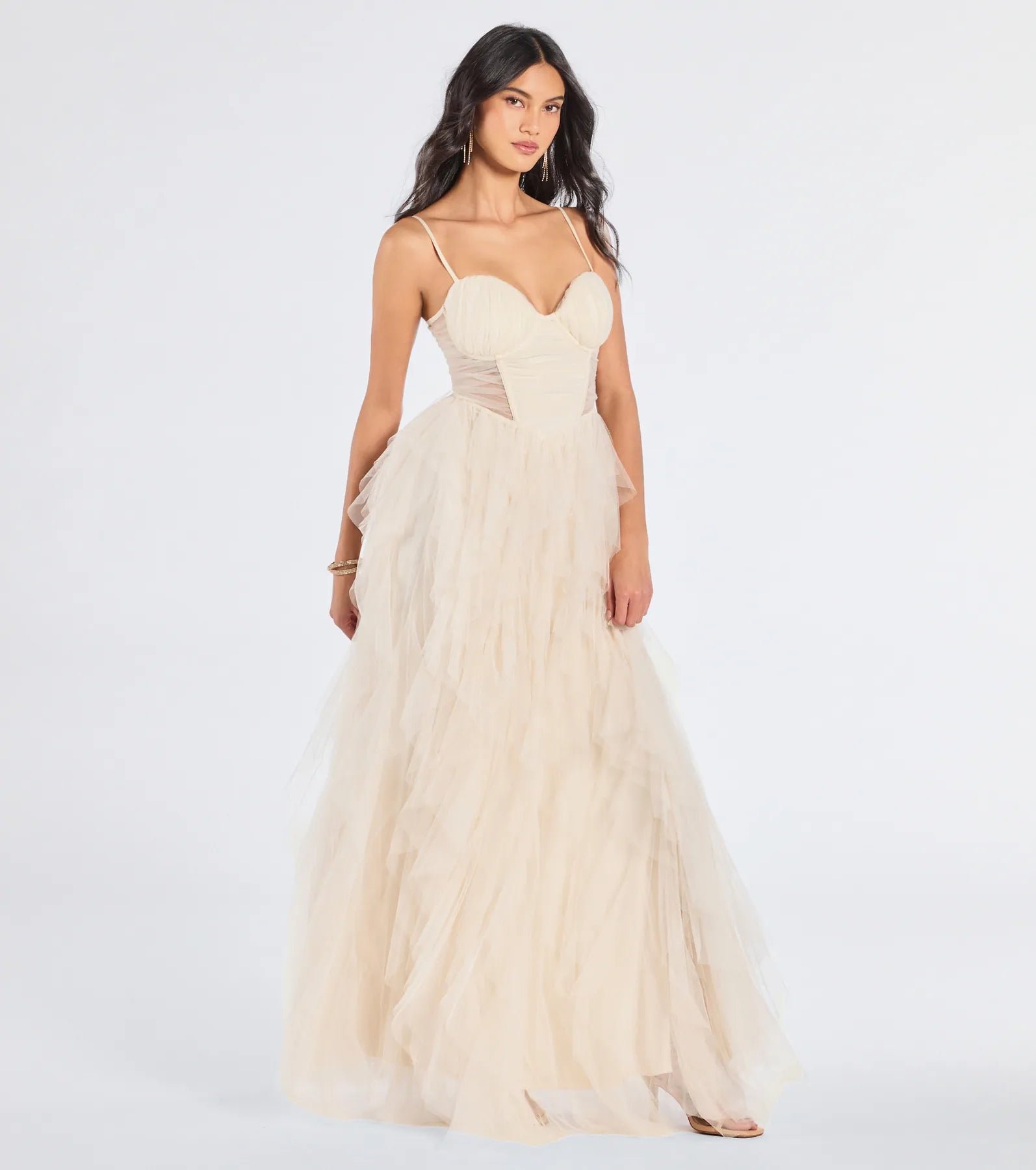 Aletta Long Sleeveless Ruffled A-Line Dress - Image 9