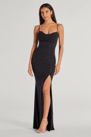 Astrid High-Slit Glitter Mermaid Dress