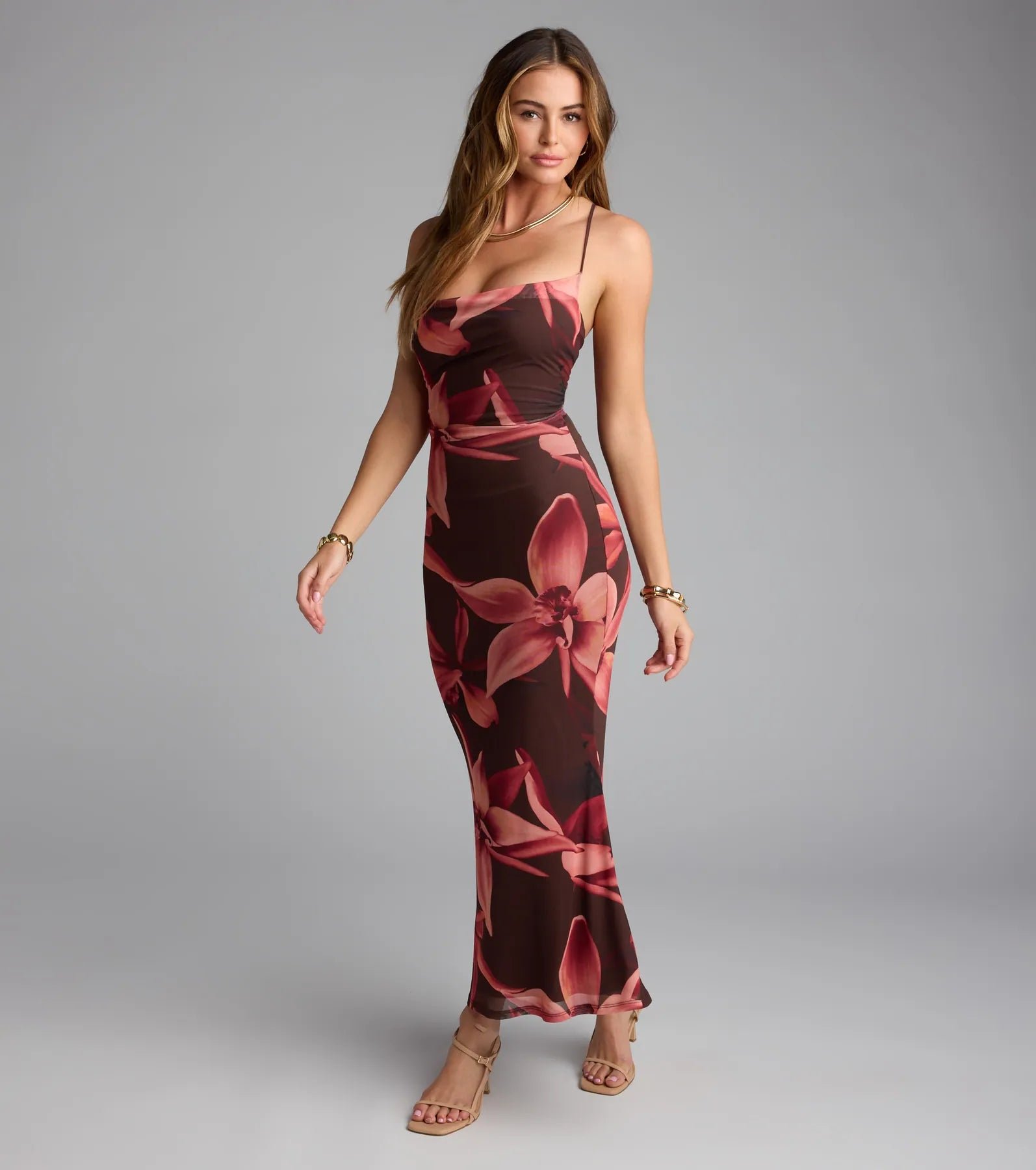 Bloom and Own It Floral Strappy Maxi Dress - Image 4