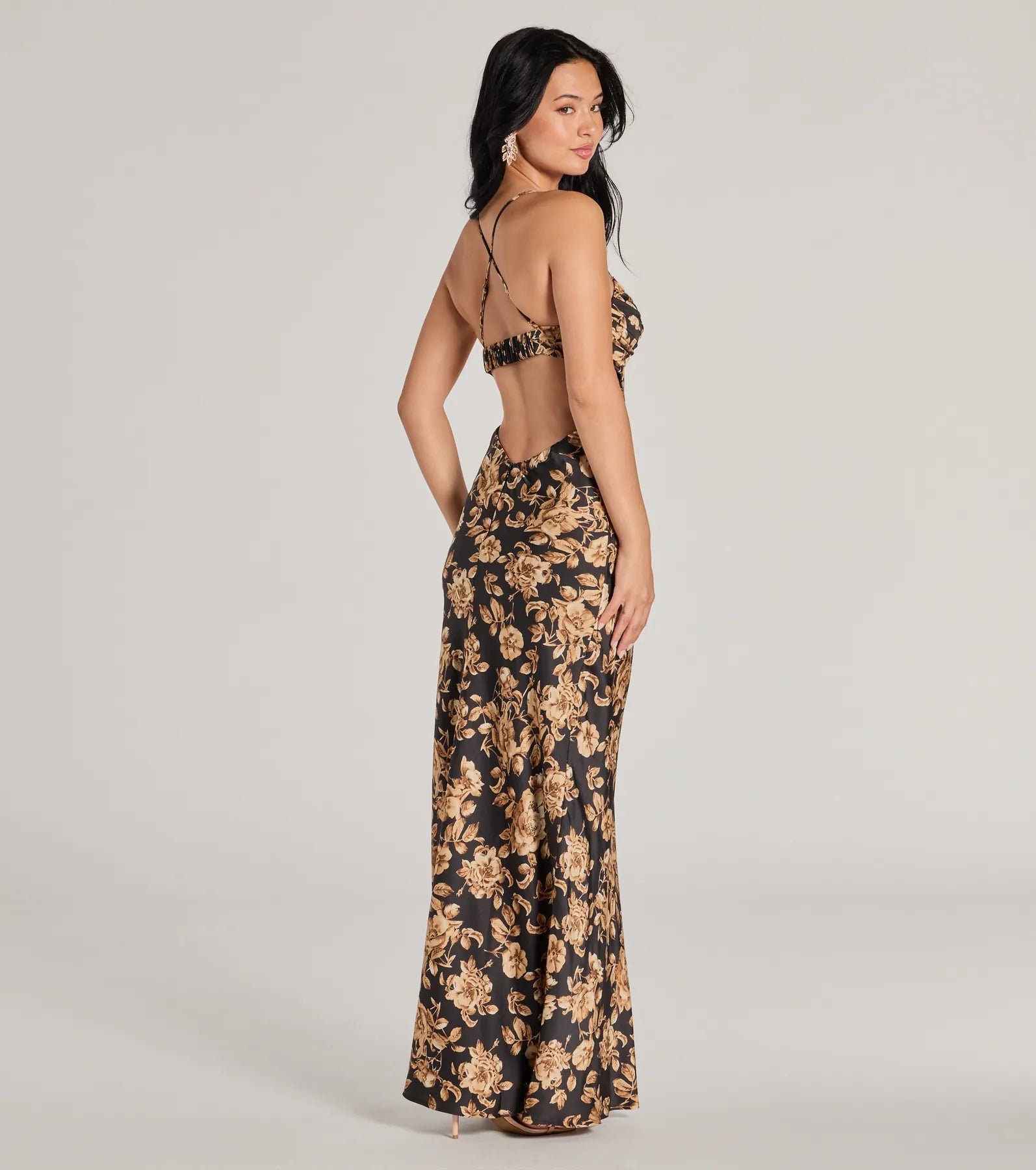 Gorgeous Bloom Floral Satin Maxi Dress - Image 2