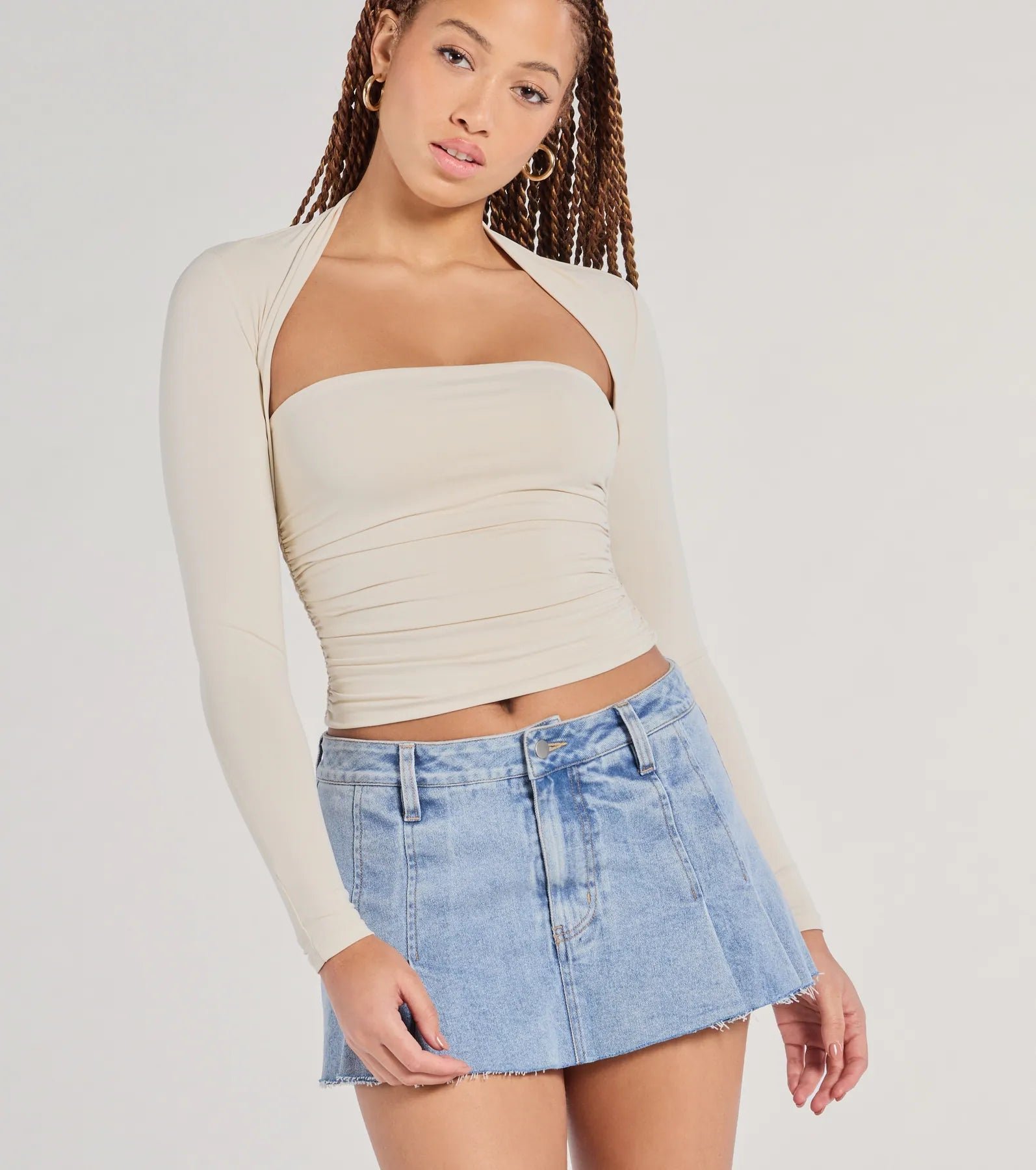 Effortlessly Chic Long Sleeve Ruched Top - Image 17